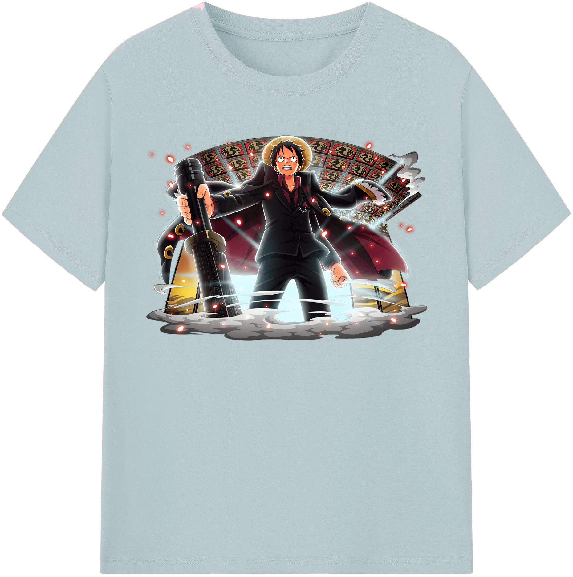 ワンピース モンキー・D・ルフィ ONE PIECE Monkey D. Luffy 綿100％半袖Tシャツ（フロントプリント）